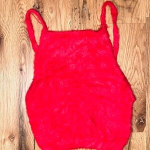 Urban Outfitters Fuzzy Red Cropped Tank
